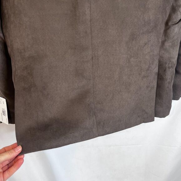 Michael Strahan NWT Brown Faux Suede Suit Coat Blazer Single Breasted Size 46S - Picture 8 of 11